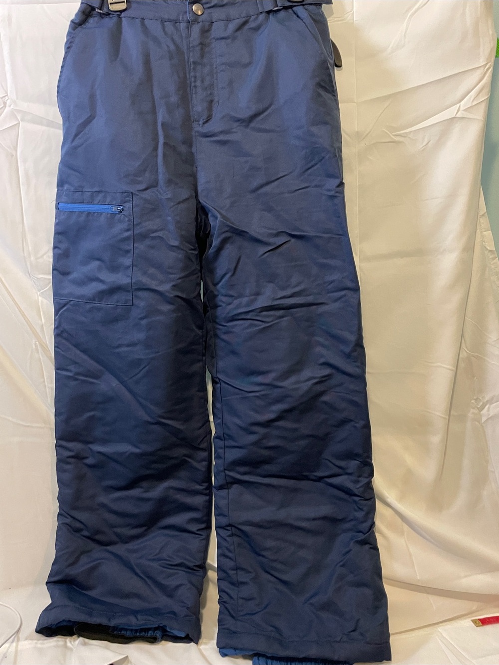 Swiss Tech Navy Blue Kids XXL Snow Pants with Side Zip Pocket